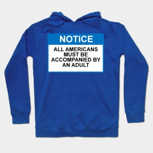 OSHA Style Notice - All Americans must be accompanied by an adult Hoodie